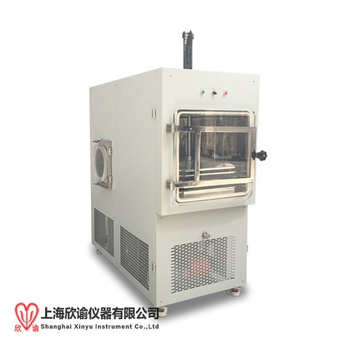 上海欣諭2025款XY-FD-S10中（zhōng）試型西林瓶凍幹（gàn）機1平方壓蓋型真空冷凍幹燥機實（shí）驗室摸索凍幹工藝用壓塞冷凍幹燥機，冰凍幹燥機，冷凍幹燥儀